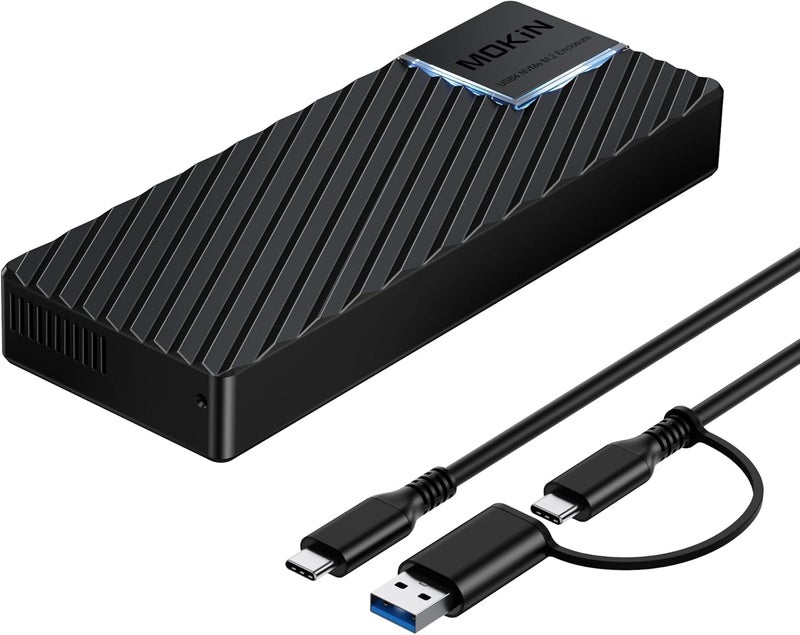 Mokin M.2 NVMe Enclosure,40Gbps M.2 Enclosure SSD Enclosure Compatible for M4/Pro/Max MacBook Mac mini,Support SSD Size 2230/2242/2260/2280 B+M M-Key PCIe Compatible with Thunderbolt 3/4/USB4/3.2/3.1 - Image 1